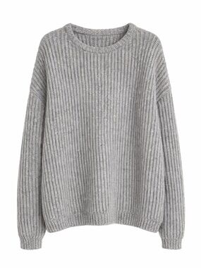 TNA Gray Ribbed Crewneck Sweater